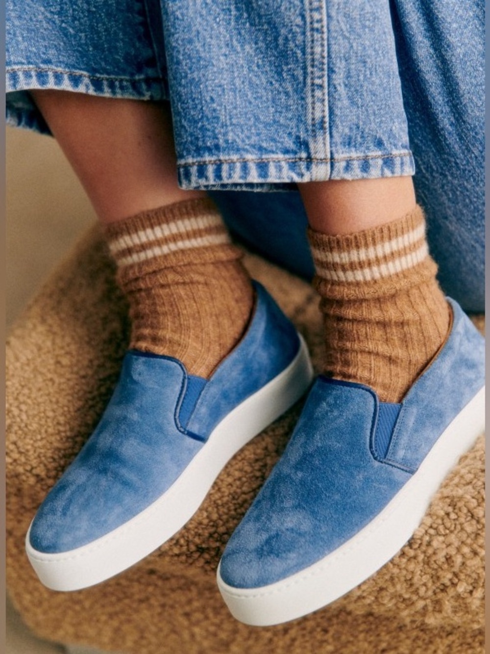 Sézane THEO Sneakers in Denim FR 35 / US 4